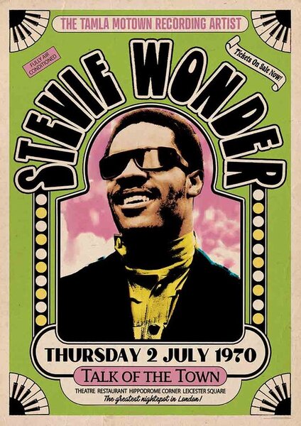 Plakát Stevie Wonder - Talk of The Town 1970, (59.4 x 84 cm)