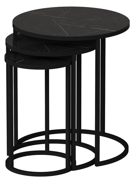 Hanah Home Nesting asztal szett (3 darab) Fekete Gloria - Fekete