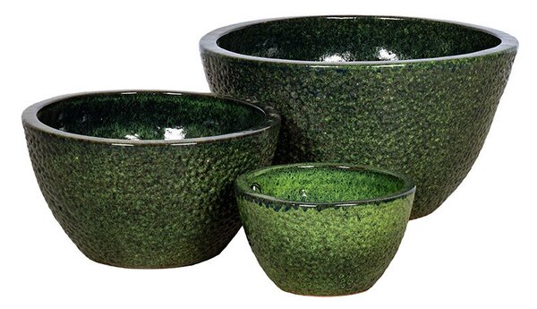 Lagos Rita kerámia ültetőtál szett páfrányzöld 30x17,5-60x32cm S3