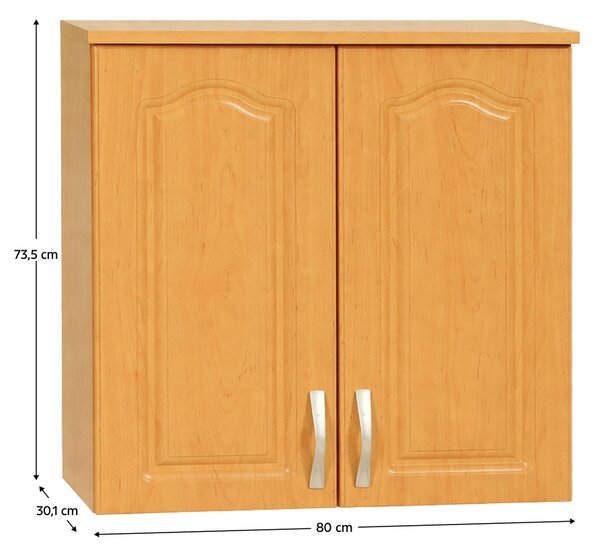 KONDELA Konyha szekrény, felső, éger, LORA MDF NEW KLASIK W80/735