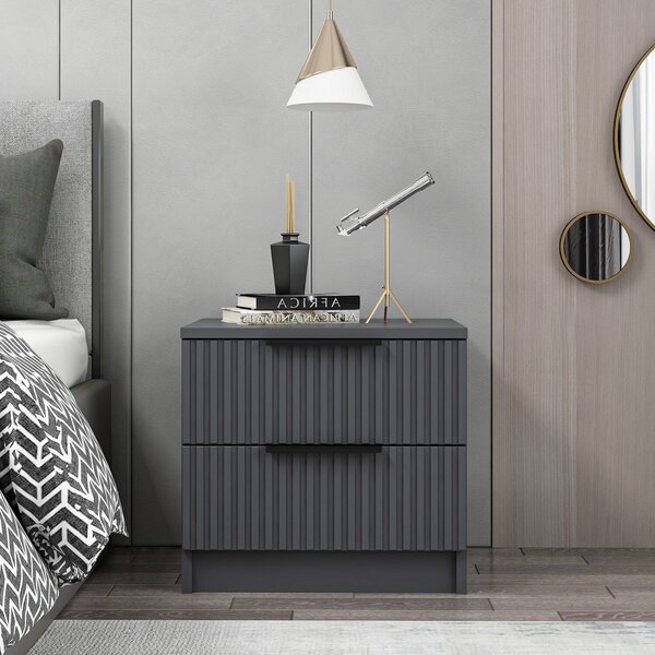 Hanah Home Nightstand Anthracite Kale Plus - 7898