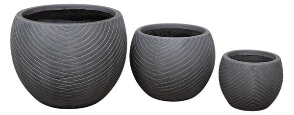 Colombo Globe kompozit gömbkaspó szett szürke 30x23-53x41cm S3