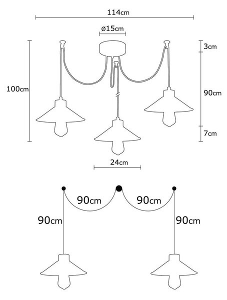 Függőlámpa fém búrával ø 114 cm Manavgat – Opviq lights