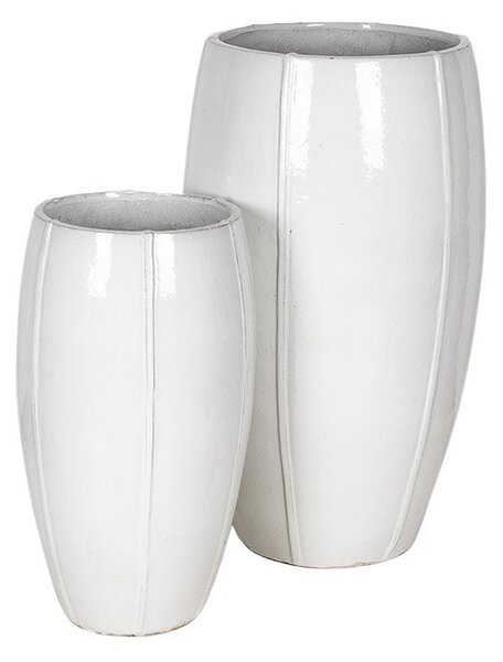 Alden Vase Giant kerámia növénytartó szett fehér 44x77-57x100cm S2