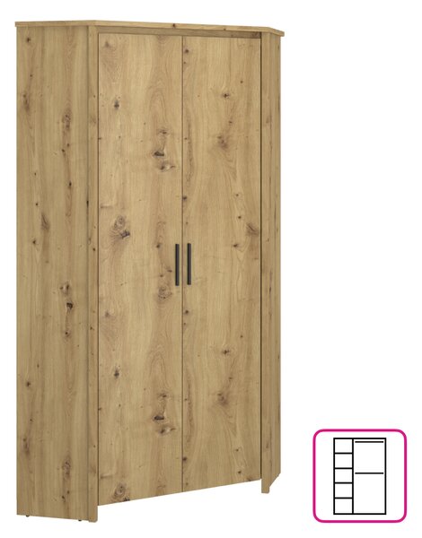 KONDELA Sarokszekrény 2D, artisan tölgy, AIRON