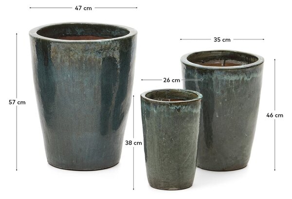Terrakotta virágcserép készlet 3 db-os ø 47 cm Rotja – Kave Home