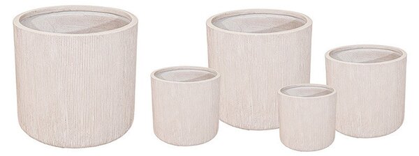 Toronto Cylinder kompozit növénytartó szett homokszín 25x25-54x51cm S5