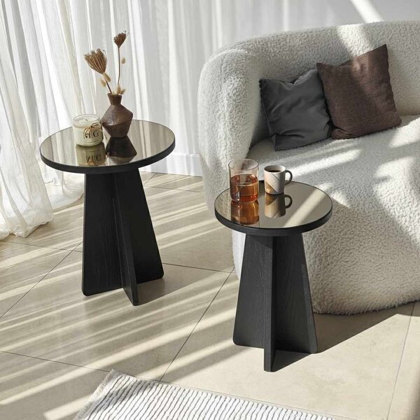 Hanah Home Kisasztal szett Fekete Bronz Luna - Fekete