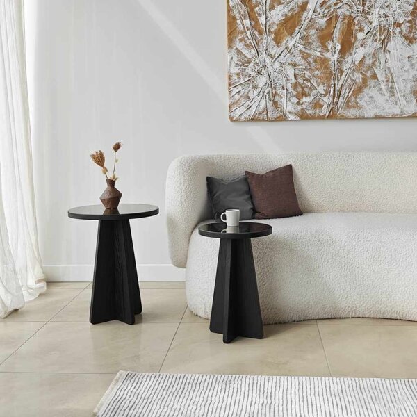 Hanah Home Kisasztal szett Fekete Bronz Luna - Fekete