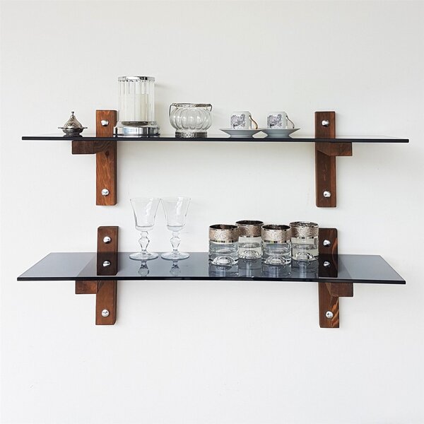 Hanah Home Wall Shelf Walnut Fume R202