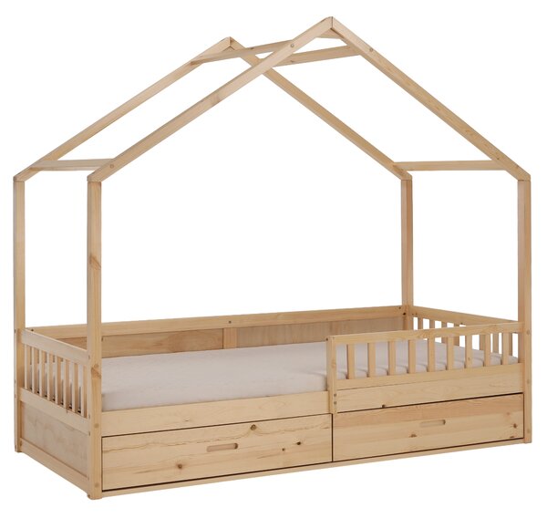 KONDELA Montessori ágy, 90x200, természetes, tömör, BIANKA