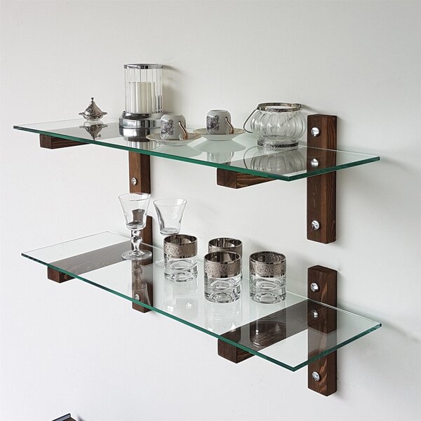 Hanah Home Wall Shelf Walnut R200