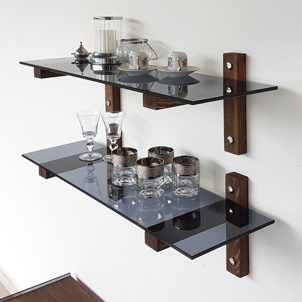 Hanah Home Wall Shelf Walnut Fume R202