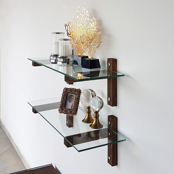 Hanah Home Wall Shelf Walnut R200
