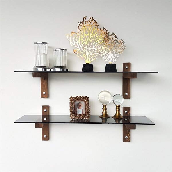 Hanah Home Wall Shelf Walnut Fume R202