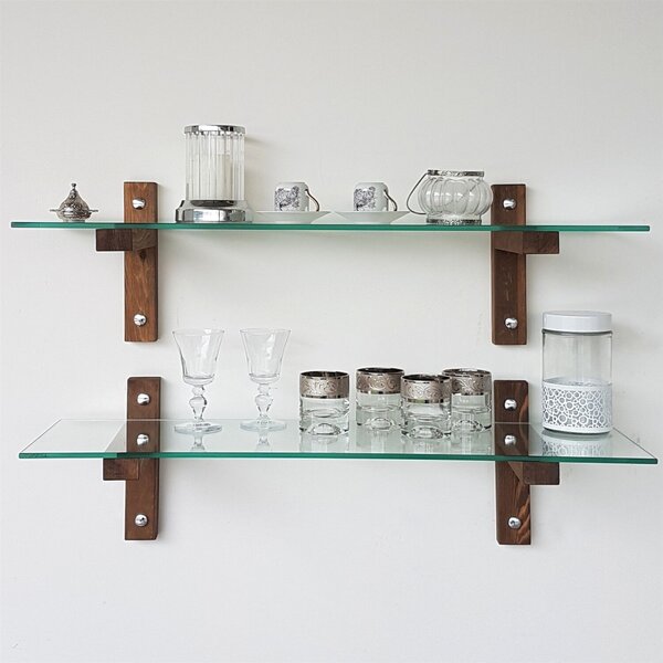 Hanah Home Wall Shelf Walnut R200