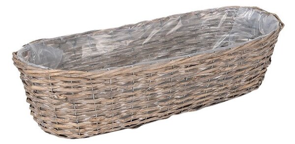 Ovális hasított fa tál szürke 60x16cm