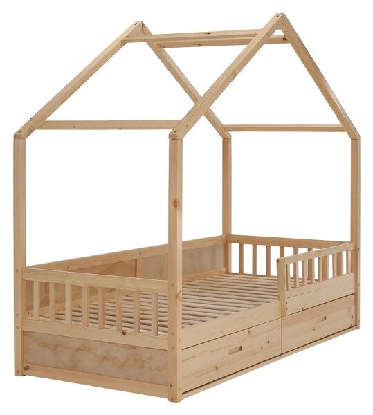 KONDELA Montessori ágy, 90x200, természetes, tömör, BIANKA