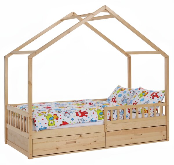 KONDELA Montessori ágy, 90x200, természetes, tömör, BIANKA