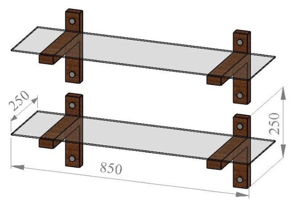 Hanah Home Wall Shelf Walnut R200