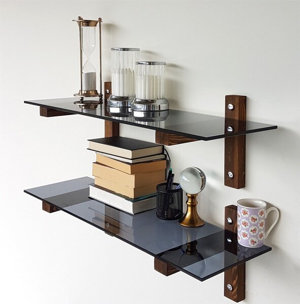 Hanah Home Wall Shelf Walnut Fume R202