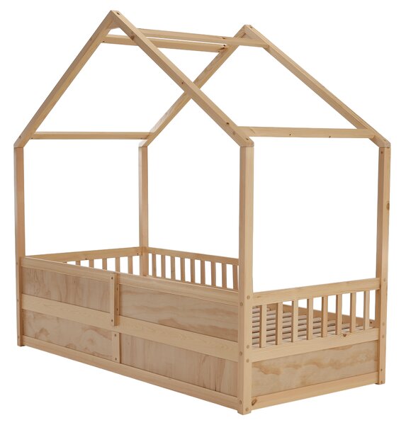 KONDELA Montessori ágy, 90x200, természetes, tömör, BIANKA