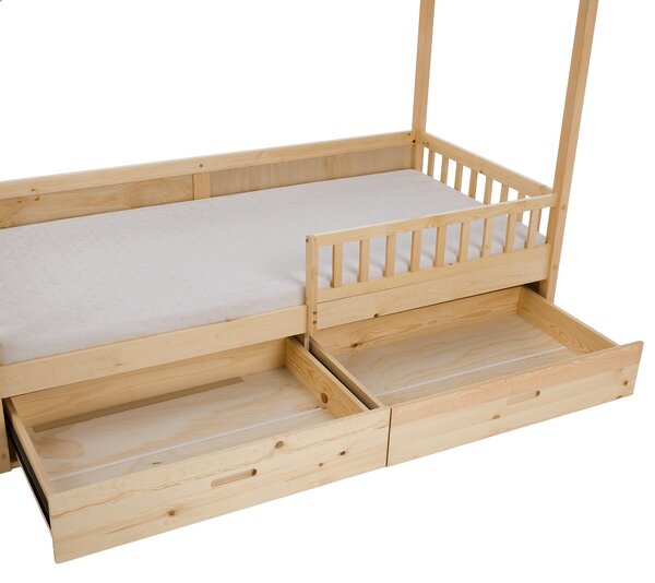 KONDELA Montessori ágy, 90x200, természetes, tömör, BIANKA