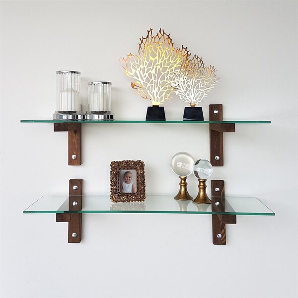 Hanah Home Wall Shelf Walnut R200