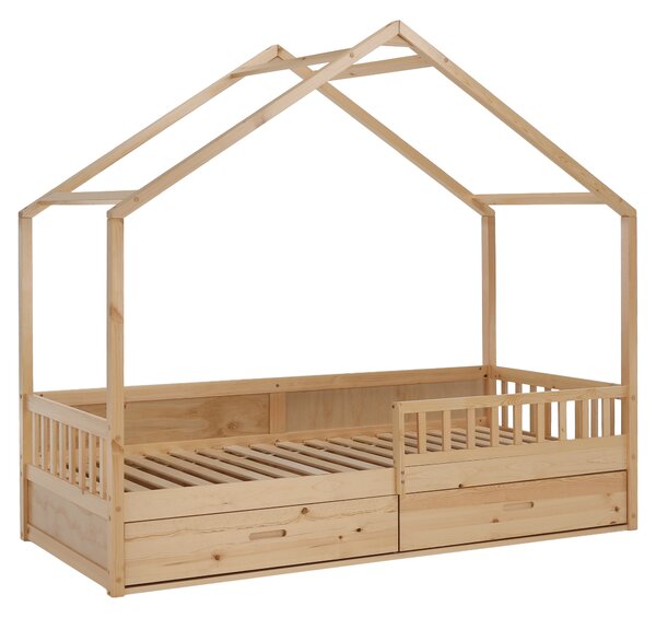 KONDELA Montessori ágy, 90x200, természetes, tömör, BIANKA