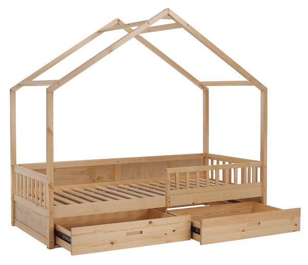 KONDELA Montessori ágy, 90x200, természetes, tömör, BIANKA