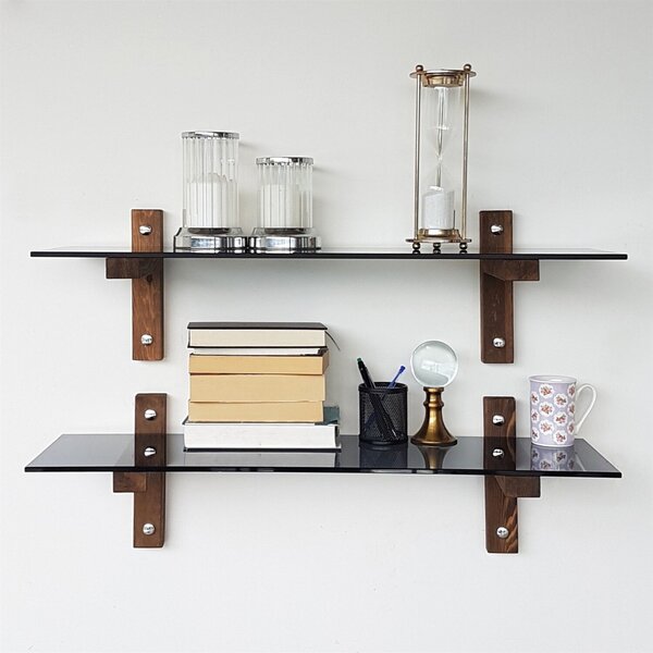 Hanah Home Wall Shelf Walnut Fume R202