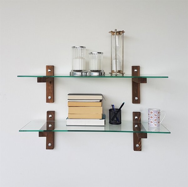 Hanah Home Wall Shelf Walnut R200