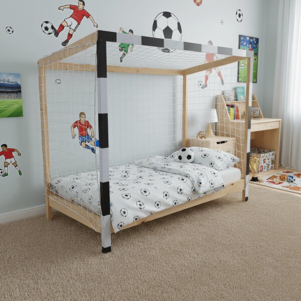 KONDELA Montessori ágy, természetes/fehér/fekete, 90x200, FUTAL