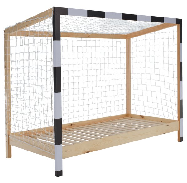 KONDELA Montessori ágy, természetes/fehér/fekete, 90x200, FUTAL
