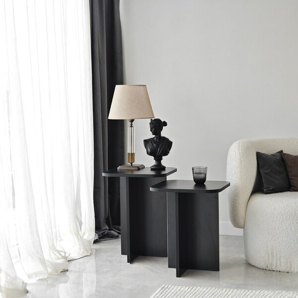 Hanah Home Kisasztal Szett Black Blues Szett - Fekete