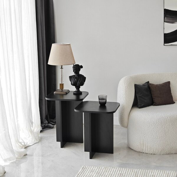Hanah Home Kisasztal Szett Black Blues Szett - Fekete