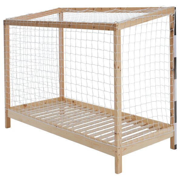 KONDELA Montessori ágy, természetes/fehér/fekete, 90x200, FUTAL
