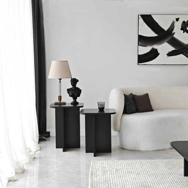 Hanah Home Kisasztal Szett Black Blues Szett - Fekete