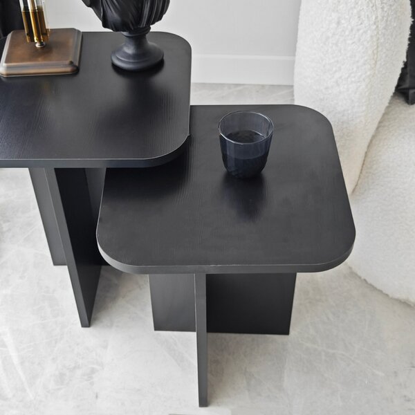Hanah Home Kisasztal Szett Black Blues Szett - Fekete