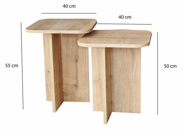 Hanah Home Kisasztal szett Oak Blues Set - Sapphire Oak
