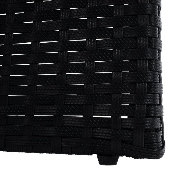 KONDELA Kerti rattan szett, akácfa, fekete/krémszínű/természetes, MELFORD