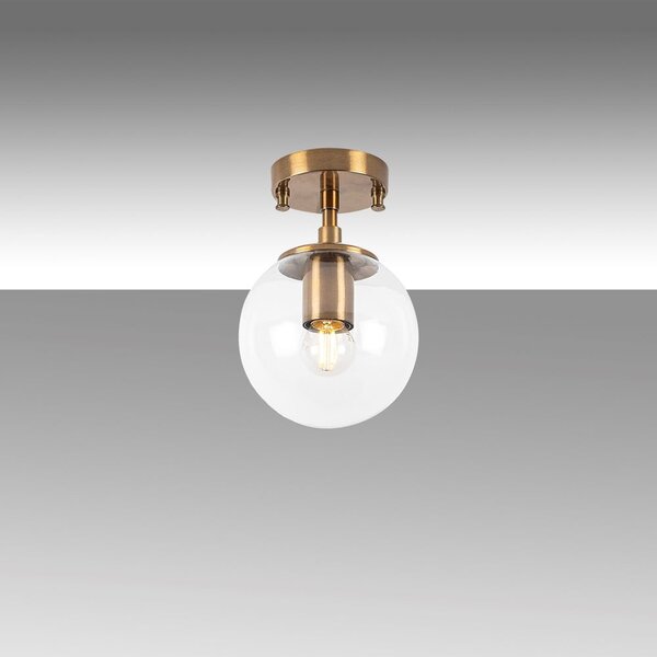 Sárgaréz színű mennyezeti lámpa üveg búrával ø 15 cm Atmaca – Opviq lights