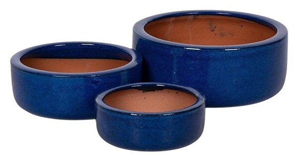 Sadie Cylinder kerámia ültetőtál szett kék 18x8-28x12,5cm S3