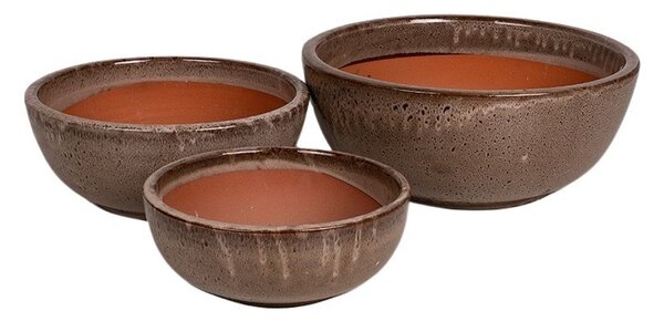 Singa Rita kerámia ületőtál szett barna 30x12-43,5x18cm S/3