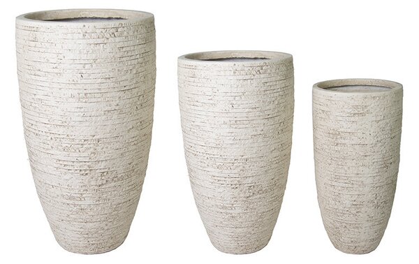 Ontario Vase Giant kompozit növénytartó homokszín 34x66-56x100cm S3