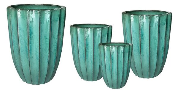 Noble Rib Vase kerámia váza szett mohazöld 30x39-55x73cm S4