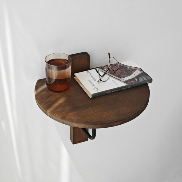 Hanah Home Fali polc Black Walnut Reve - fekete, dió
