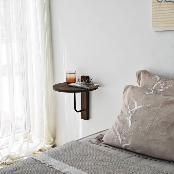Hanah Home Fali polc Black Walnut Reve - fekete, dió