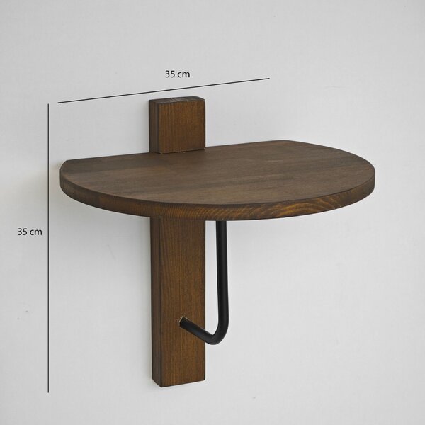 Hanah Home Fali polc Black Walnut Reve - fekete, dió