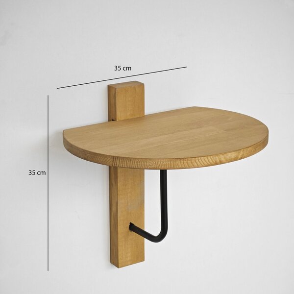 Hanah Home Fali polc BlackOak Reve - Fekete, Tölgy